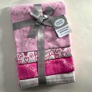 Valentine Flannel Baby Receiving Blankets